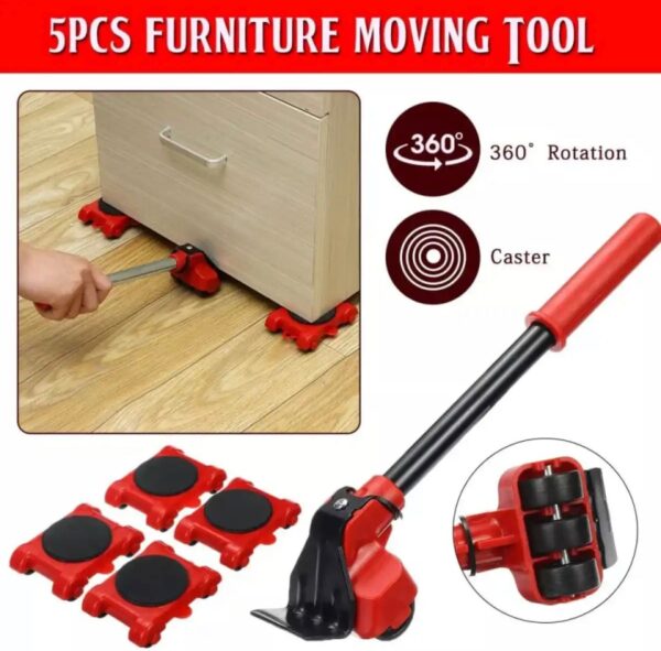 (5 in 1) Heavy Furniture Moving Kit | Lifter, Shifter, Slider, Remover, Rolling Wheel Set – PKR 1199