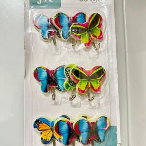 9pcs Butterfly Adhesive Wall Hooks - Multi-Color