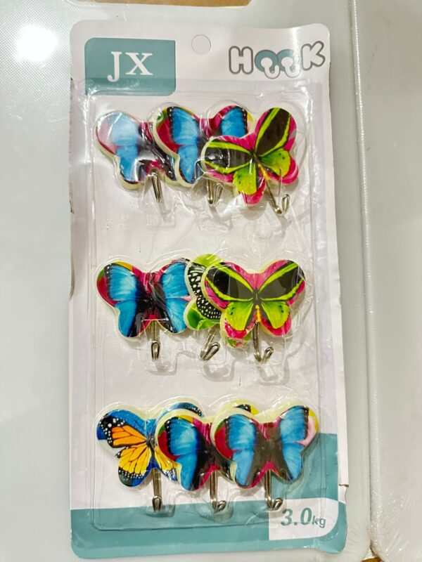 9pcs Butterfly Adhesive Wall Hooks - Multi-Color