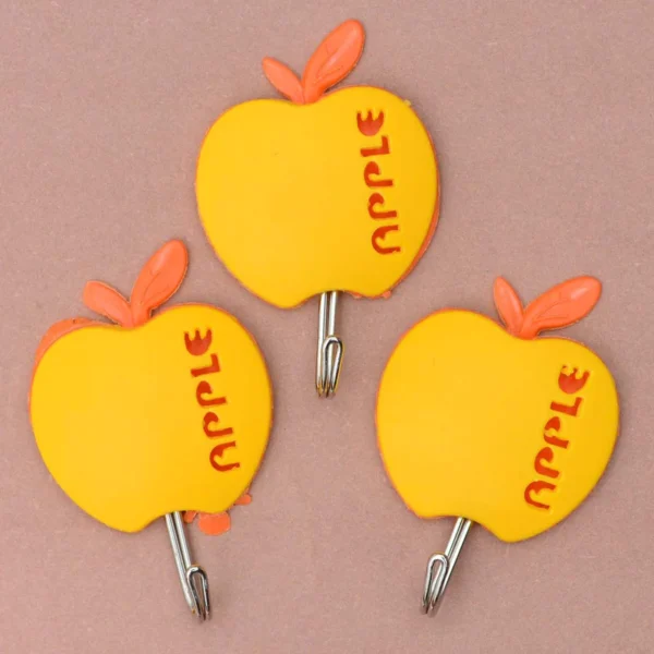 4Pcs Fruit Shape Self-Adhesive Wall Hooks - Colorful & Durable (Random Colors)