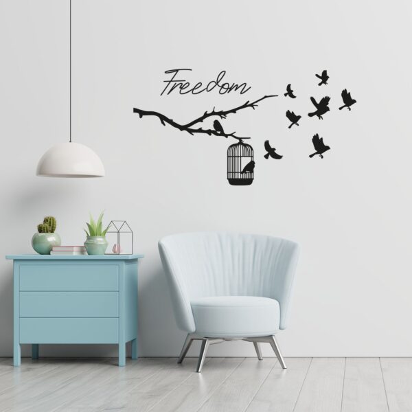 Freedom Cute Little Birds Bird Cage Birds Flying Birds Wooden Wall Decoration