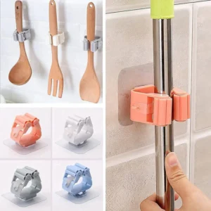 1 Pc Mop and Broom Self Adhesive Holder Wall Mount Magic Hanger Organizer Cleaning Tools Storage Mop Rack