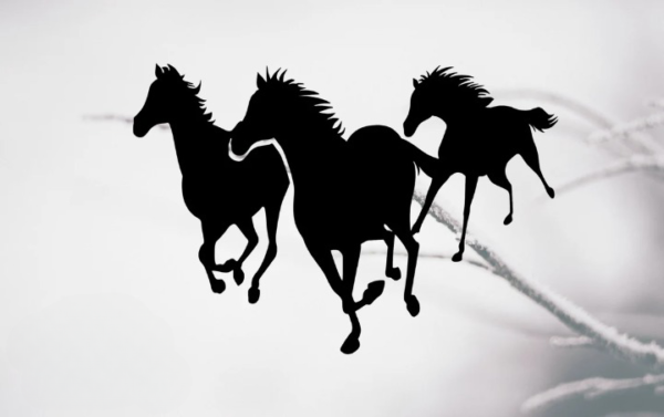 Running Horse Wall Stickers | Decorative Horse Wall Decals for Living Room & Bedroom