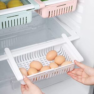 Adjustable Storage Basket For Fridge | Plastic Basket | Stretchable Food Organizer (1 Pc) (Random Color)