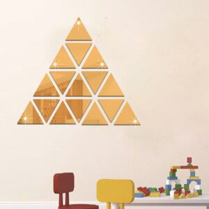 6 PCS/Set Triangular Mirror Sticker 3D Acrylic Mirrored Decals DIY Removable Ornaments for Room & Home Decoration