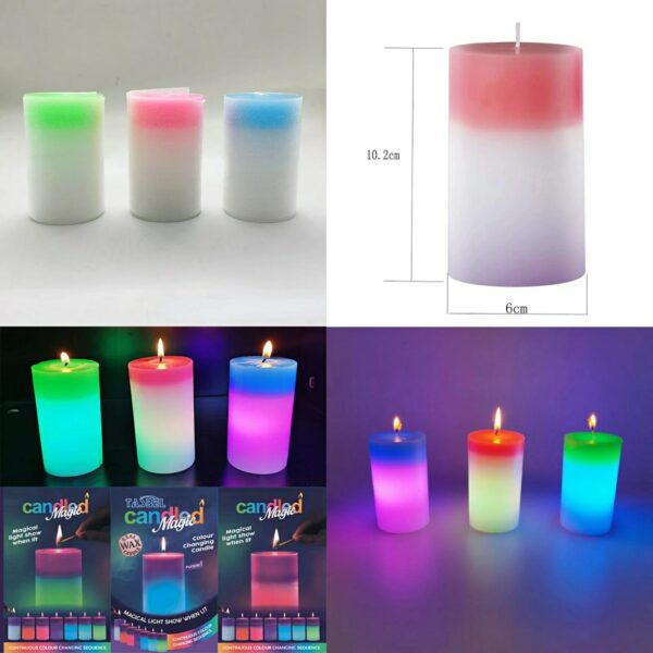 1 Candle Magic Color Changing Wax Candle - New Type LED Colorful Light Home Lighting