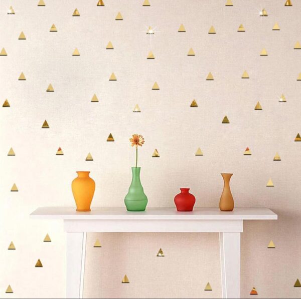 100 PCS/Set Triangular 3D Acrylic Mirror Stickers – DIY Removable Wall Decals