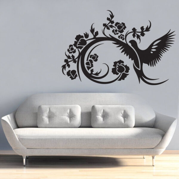 Artistic Bird Illustrative Wooden Wall Decoration - Nature-Inspired Wall Art 