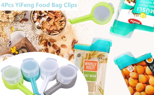 Bag Clips For Food with Cap – Moisture Sealing Clamps for Kitchen Storage