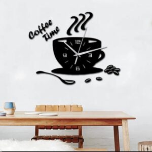 Coffee Time Wooden Attractive Wall Clock