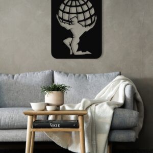 Atlas Statue Wooden Wall Decoration – Stylish Wall Art for Modern Homes