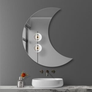 Touch Control Moon Frameless Bathroom Mirror – Perfect Makeup Mirror